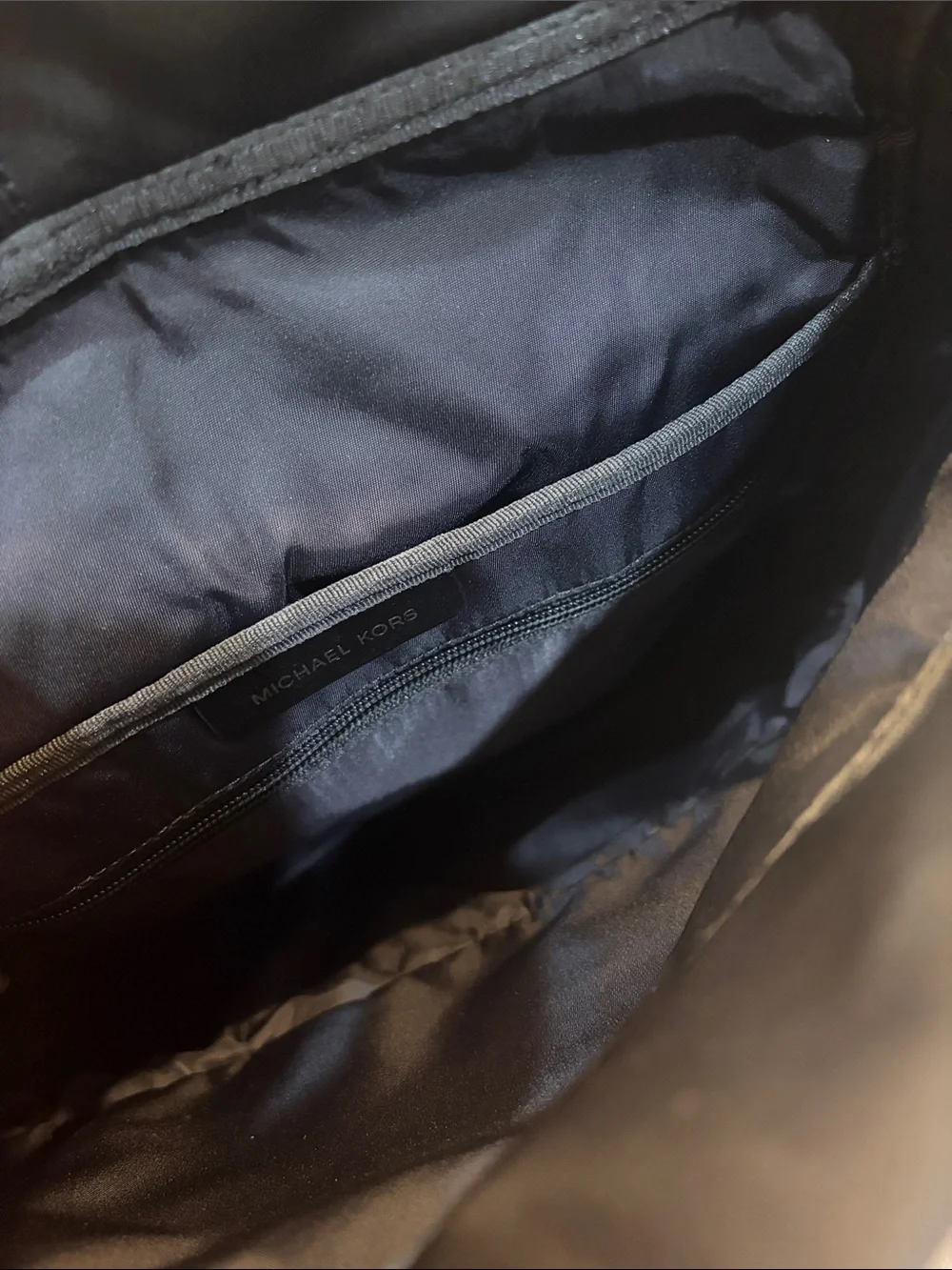 Michael Kors Black Nylon Logo Strap Backpack